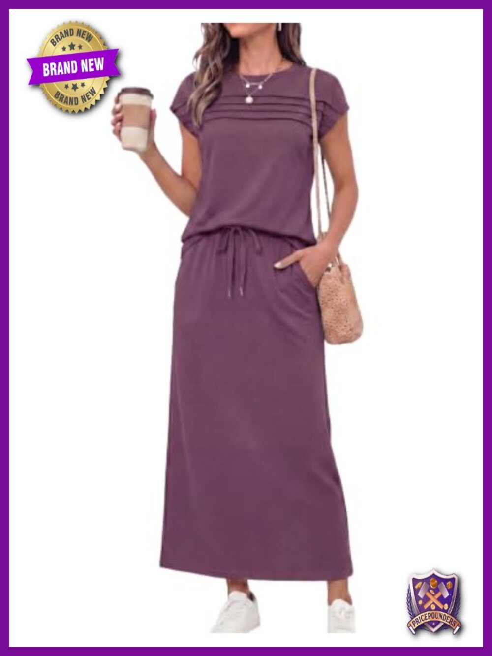 Women's 2 Piece Maxi Skirt Set Cap Sleeve Top Pockets Casual Outfit